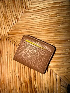 Fossil Brown Pebbled Leather Card Wallet